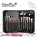 29PCS red wood handle shiny silver copper ferrule Makeup Brush Set