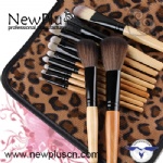 8PCS natural wood handle black ferrule Makeup Brush Set