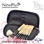 9PCS natural wood handle black ferrule Makeup Brush Set