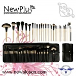 30CS natural wood handle black ferrule Makeup Brush Set