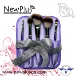 6支装木柄彩色包化妆套刷