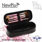 4PCS black wood handle black ferrule pink hair Makeup Brush Set