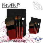 4PCS  plastic handle black ferrule white bag Makeup Brush Set