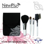 4PCS white wood handle silver ferrule Makeup Brush Set