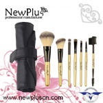 7PCS gold wood handle black ferrule Makeup Brush Set