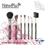 7PCS black handle gold ferrule Makeup Brush Set