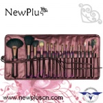 18PCS red handle black ferrule Makeup Brush Set