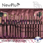 18PCS red handle black ferrule Makeup Brush Set