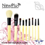 9PCS natural handle black ferrule black drum Makeup Brush Set