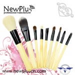 9PCS natural handle black ferrule black drum Makeup Brush Set