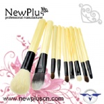 9PCS natural handle black ferrule black drum Makeup Brush Set