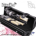 9PCS natural wood handle black ferrule black drum Makeup Brush Set