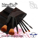 7PCS black wood handle black ferrule Makeup Brush Set