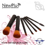 7PCS black wood handle black ferrule Makeup Brush Set