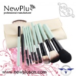 10PCS blue color handle black ferrule makeup Brush Set