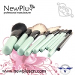 10PCS blue color handle black ferrule makeup Brush Set