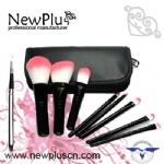 9支装黑色柄黑管粉红毛化妆套刷