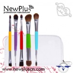 5支装彩色柄银管化妆套刷