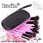 12PCS purple wood handle black ferrule Makeup Brush Set