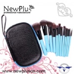 12PCS purple wood handle black ferrule Makeup Brush Set