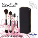 4PCS double ends black  handle gold ferrule makeup Brush Set