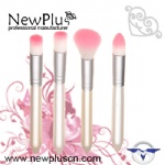 4PCS white handle silver ferrule Makeup Brush Set