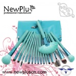 18PCS blue handle blue ferrule makeup Brush Set