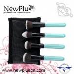 4PCS blue handle black ferrule Makeup Brush Set